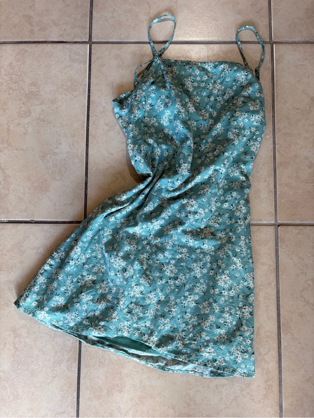 American Eagle Blue Floral Daisy Mini Slip Dress